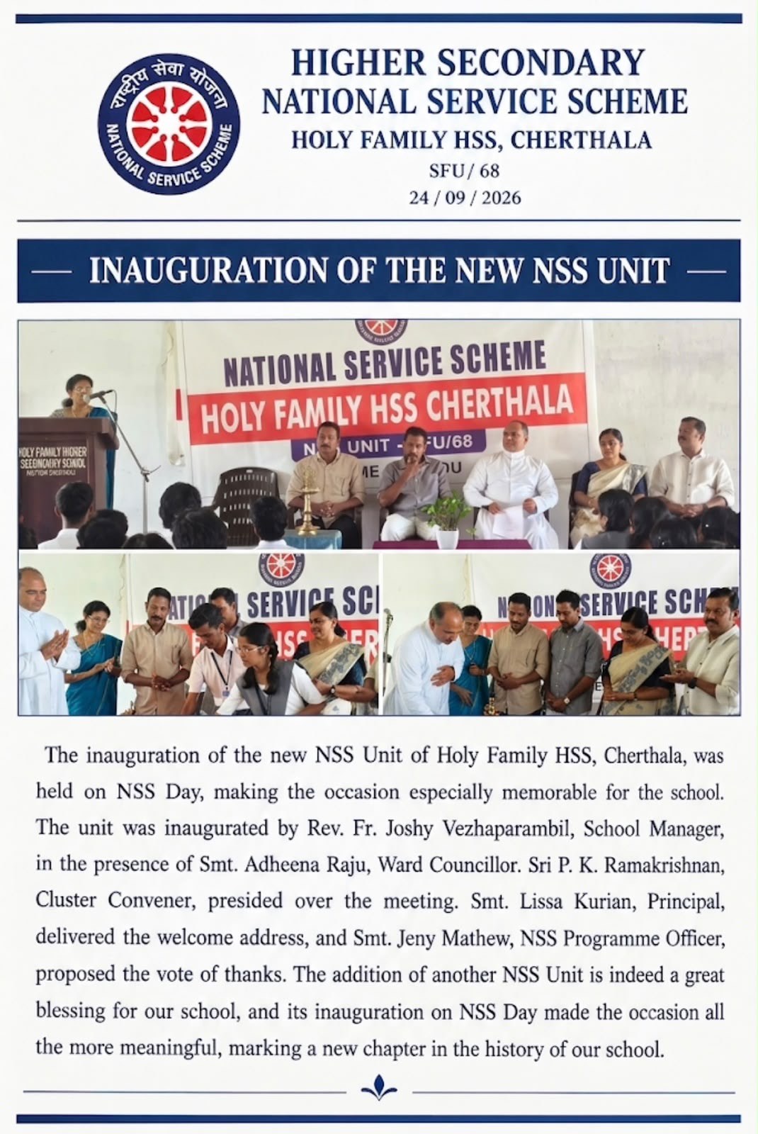 NSS UNIT INAUGURATION